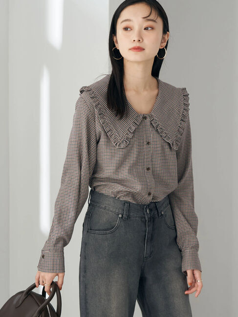 earth music&ecology「BIG衿フリルブラウス」|シャツ・ブラウス|