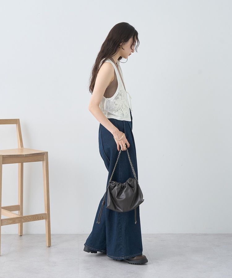 earth music&ecology「フラワー刺繍メッシュベスト」|ベスト・ジレ|