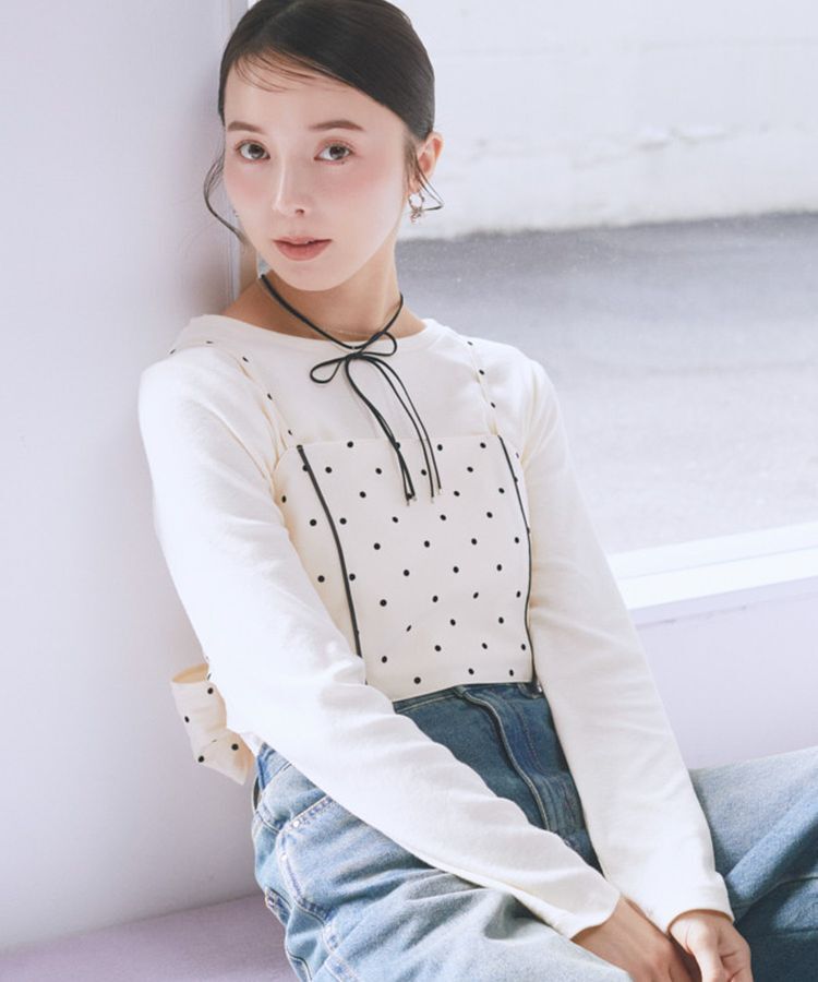 earth music&ecology「2WAYドットリボンビスチェ」|ベスト・ジレ|