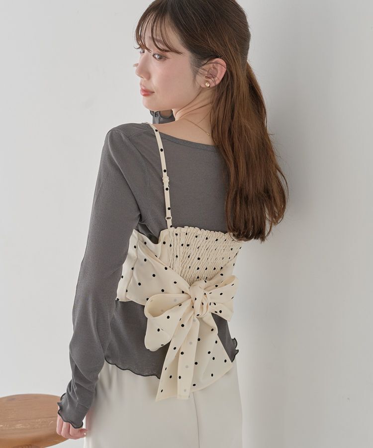 earth music&ecology「2WAYドットリボンビスチェ」|ベスト・ジレ|