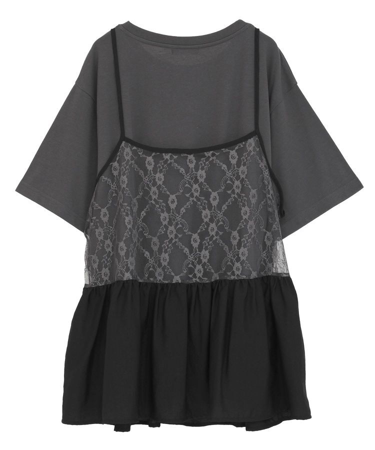 Green Parks「SET2点フォトＴシャツ+レースキャミビスチェ」|Tシャツ・カットソー|