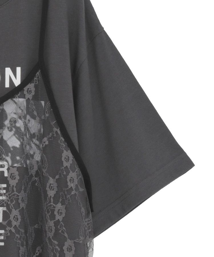 Green Parks「SET2点フォトＴシャツ+レースキャミビスチェ」|Tシャツ・カットソー|