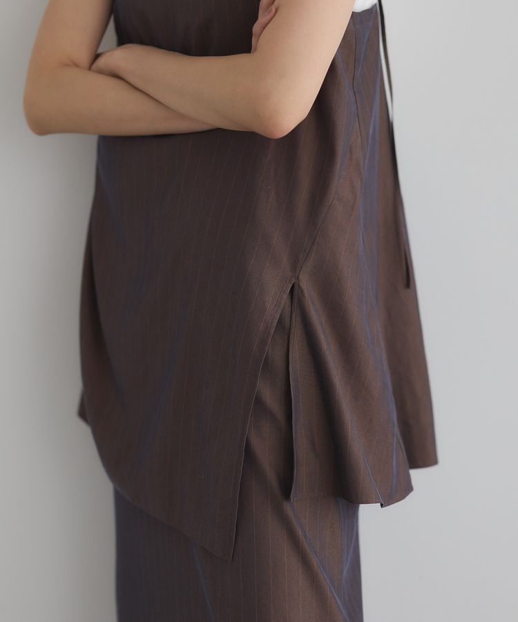 GARAGE OF GOOD CLOTHING「【日本製】ストライプアシンメトリーキャミビスチェ」|ベスト・ジレ|