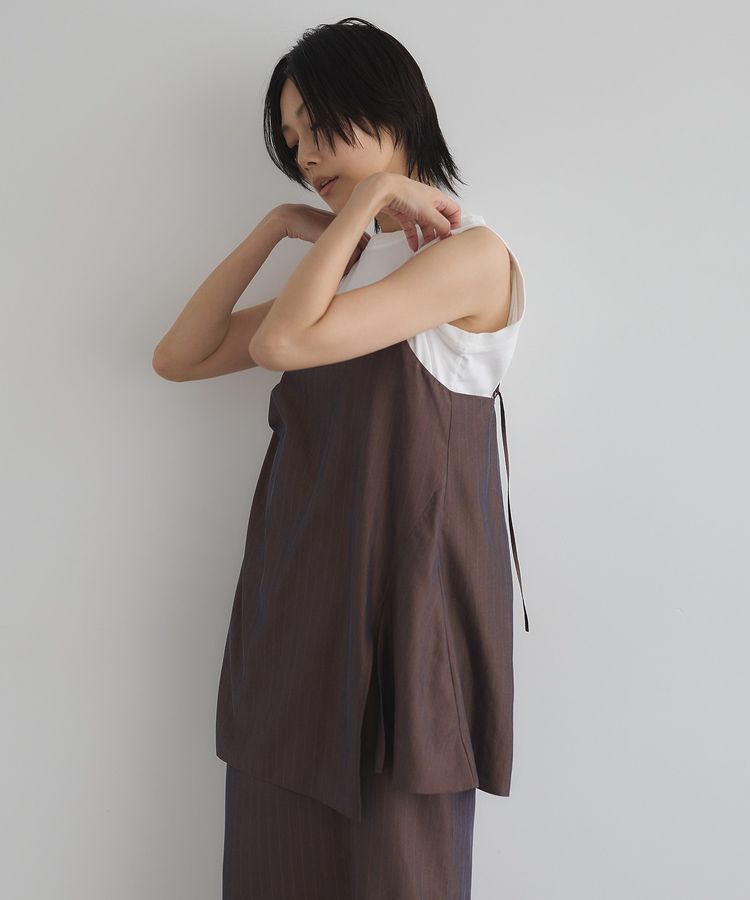 GARAGE OF GOOD CLOTHING「【日本製】ストライプアシンメトリーキャミビスチェ」|ベスト・ジレ|