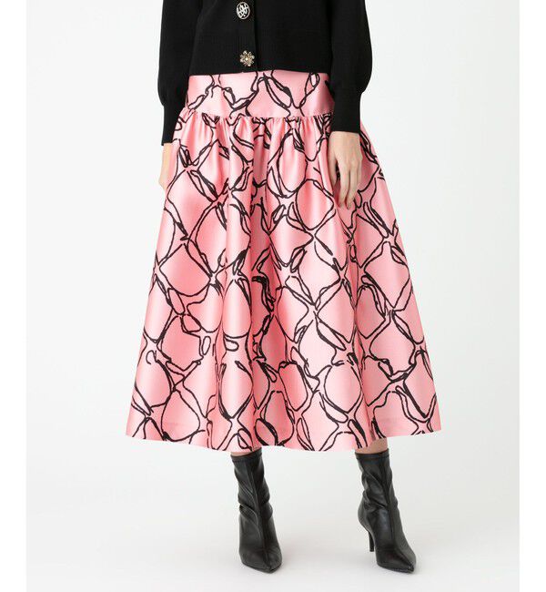 LOULOU WILLOUGHBY「【LOULOU WILLOUGHBY】ランバスチェックスカート」|スカート|ピンク