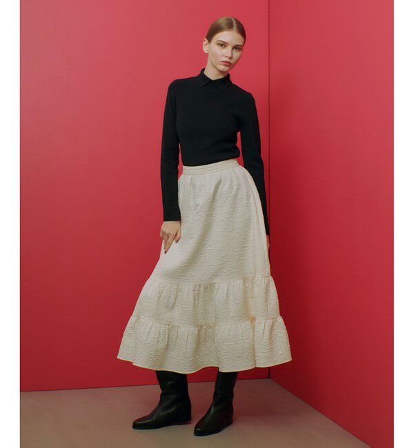 LOULOU WILLOUGHBY「【LOULOU WILLOUGHBY】ジャガードティアードスカート」|スカート|