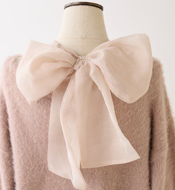  「2wayフェザーカーデSET後ろリボンニットミニワンピ」|ワンピース|