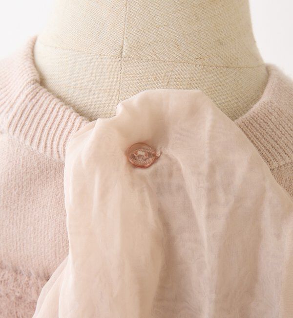  「2wayフェザーカーデSET後ろリボンニットミニワンピ」|ワンピース|