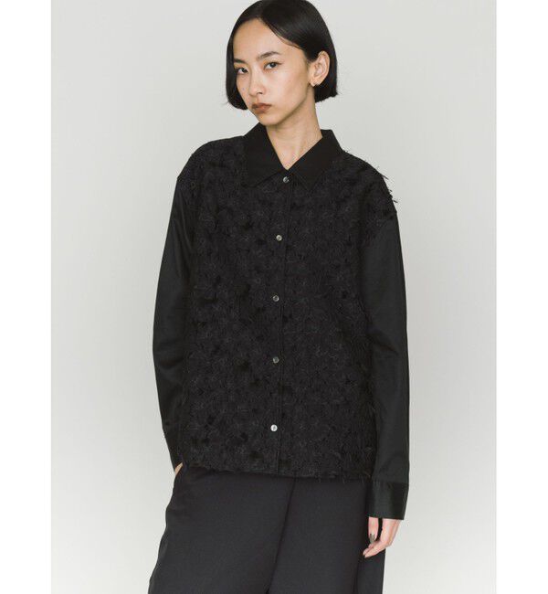 MIDIUMISOLID「MIDIUMISOLID for Ladies フロントジャカードシャツ」|シャツ・ブラウス|