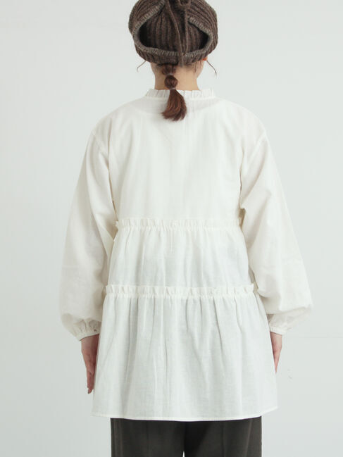 Samansa Mos2「柄アソートティアードフリルチュニック」|シャツ・ブラウス|