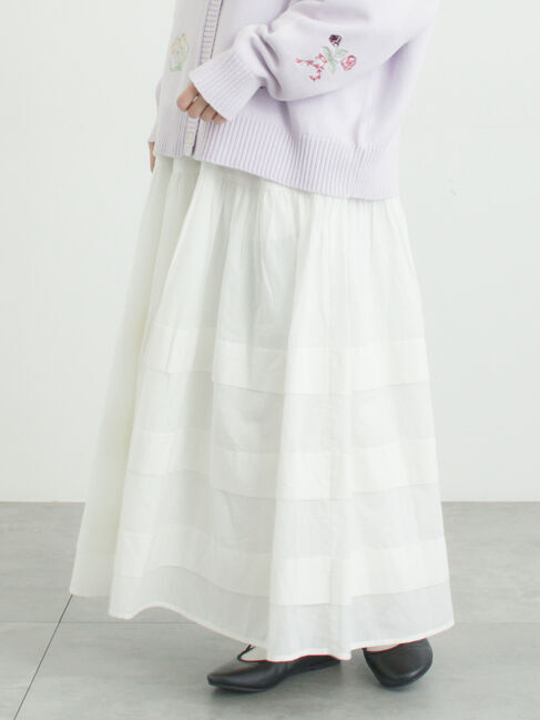 Samansa Mos2「シアータックギャザースカート」|スカート|オフホワイト
