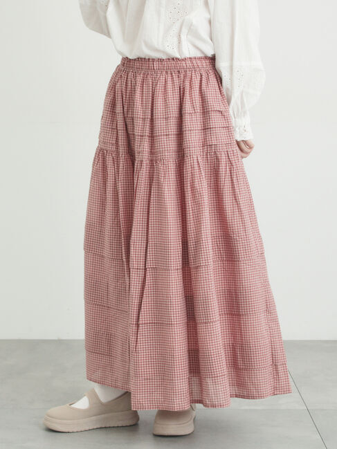 Samansa Mos2「シアータックギャザースカート」|スカート|レッド