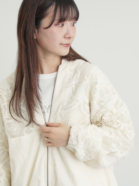 Samansa Mos2「切り替えレースブルゾン」|ブルゾン・スタジャン|キナリ