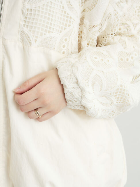 Samansa Mos2「切り替えレースブルゾン」|ブルゾン・スタジャン|