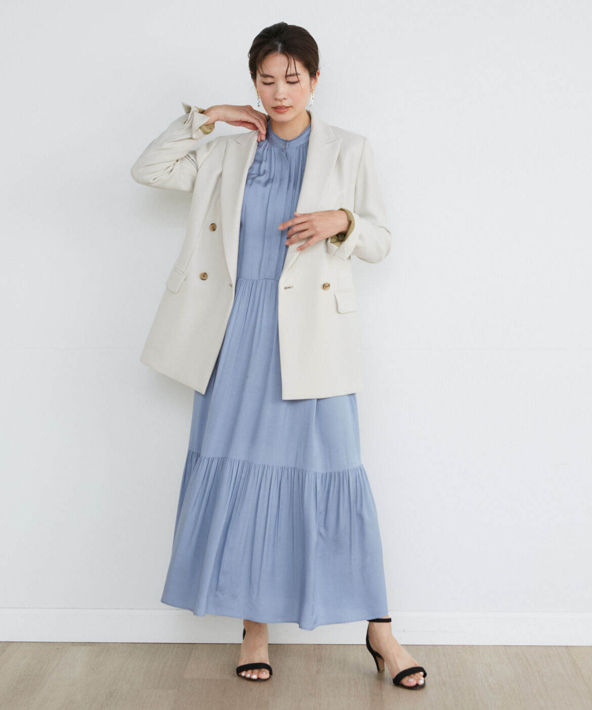 INED「《大きいサイズ》定番ダブルブレストジャケット」|テーラードジャケット|