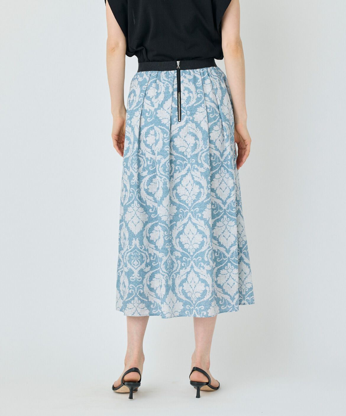 7-IDconcept.「プリントギャザースカート」|フレア|