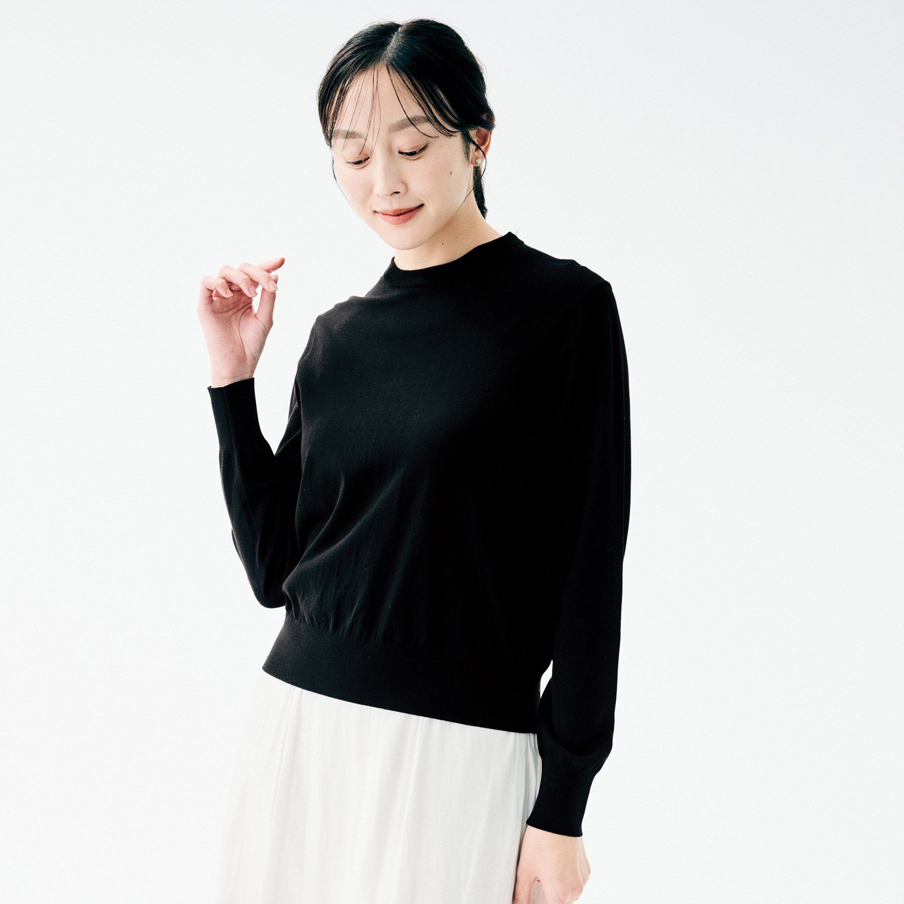 UNTITLED「【洗える/カジュアルフォーマル】2WAYレース襟ニットプルオーバー」|ニット・セーター|