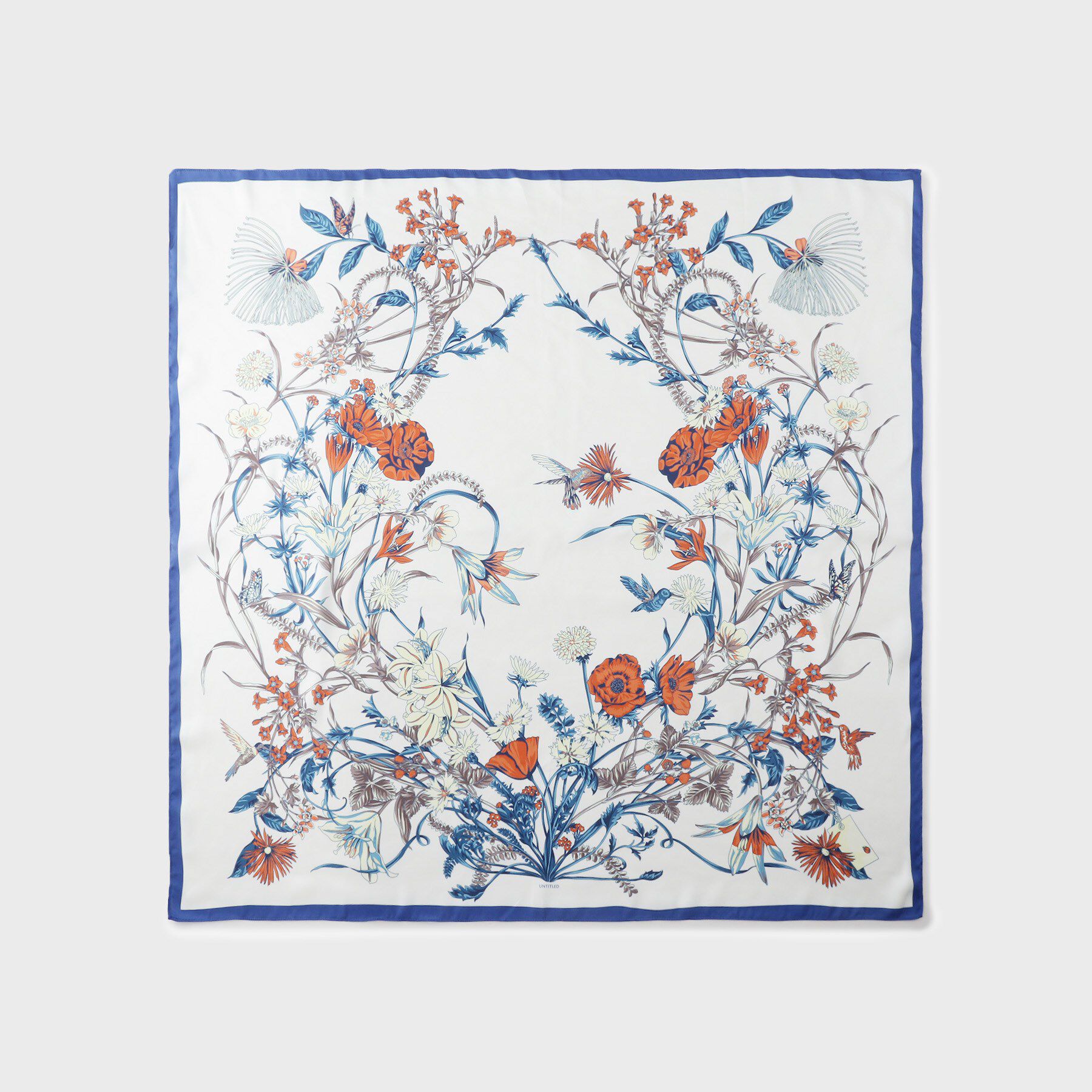 UNTITLED「フラワープリントスカーフ」|バンダナ・スカーフ|ブルー(593)