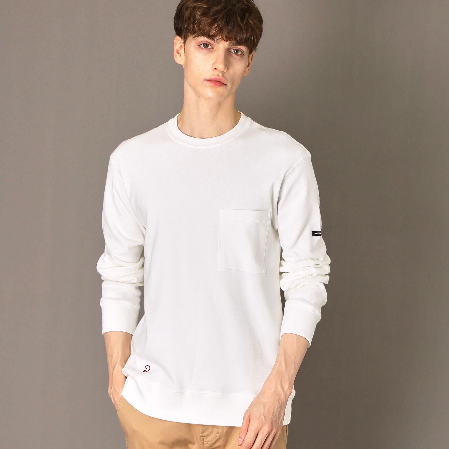 DRESSTERIOR「エクスクルーシブフライスロングTシャツ」|Tシャツ・カットソー|ホワイト(001)