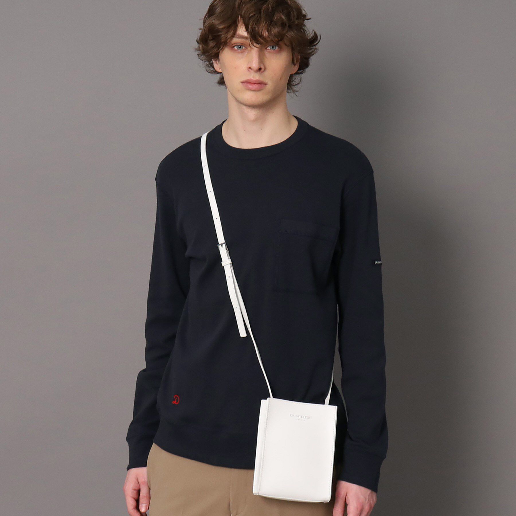 DRESSTERIOR「エクスクルーシブフライスロングTシャツ」|Tシャツ・カットソー|ネイビー(093)