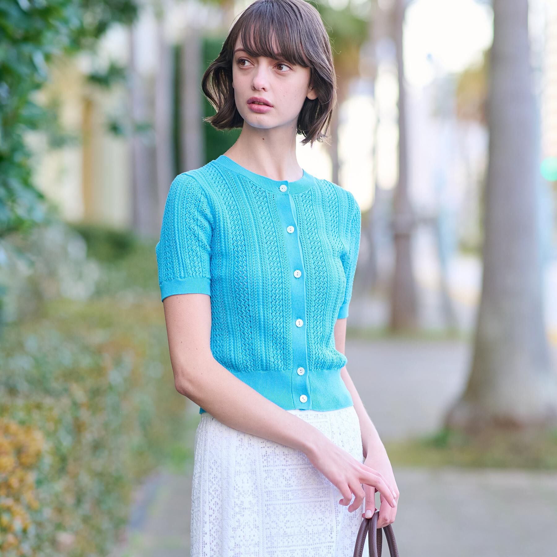 DRESSTERIOR「【前後2WAY/ショート丈】2WAYレースニット」|ニット・セーター|