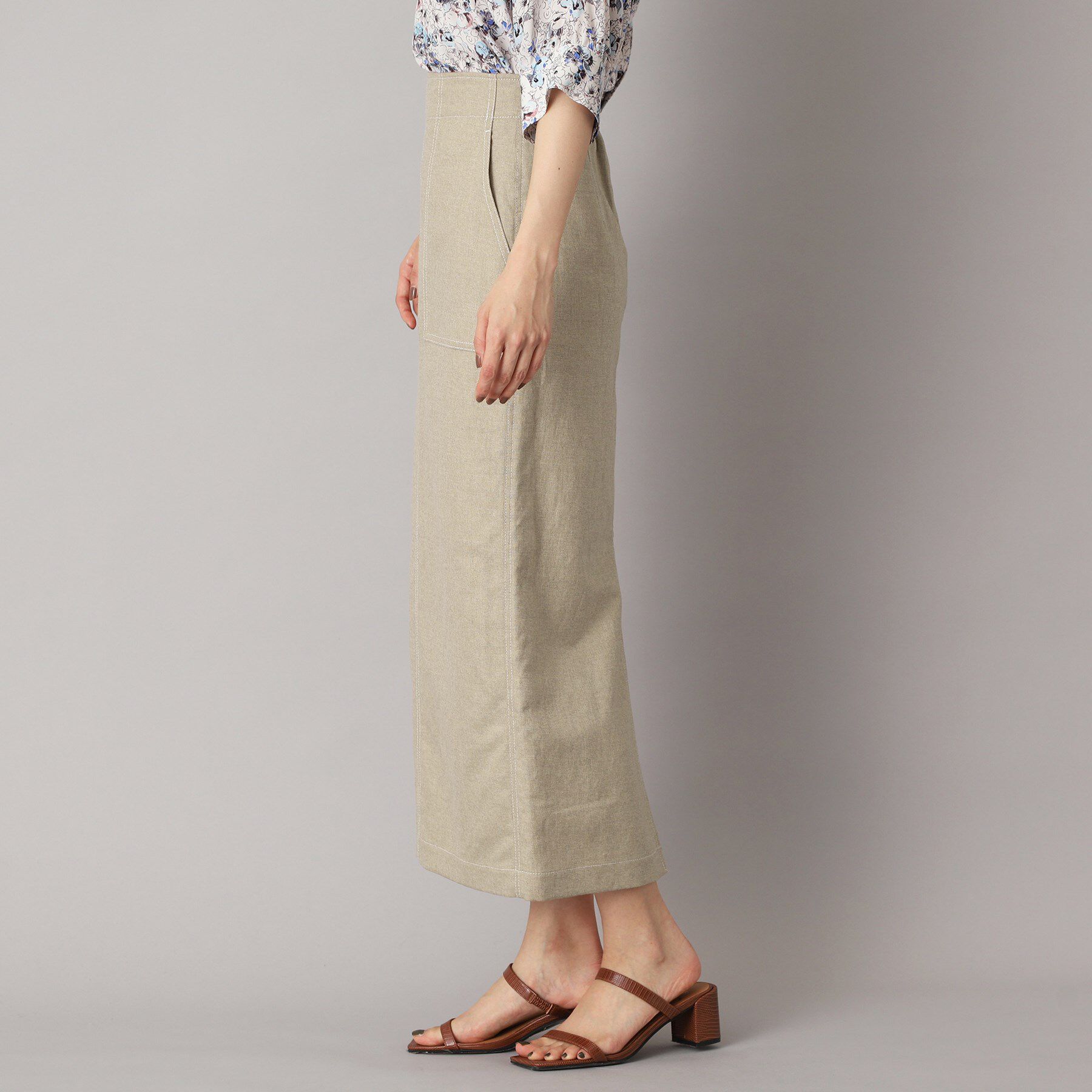 DRESSTERIOR「【洗える/後ろウエストゴム】リネンブレンドタイトスカート」|スカート|