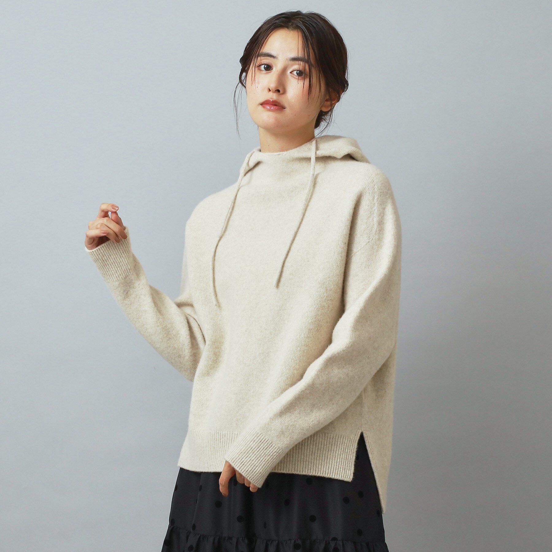 DRESSTERIOR「カシミヤブレンドフードニット」|ニット・セーター|