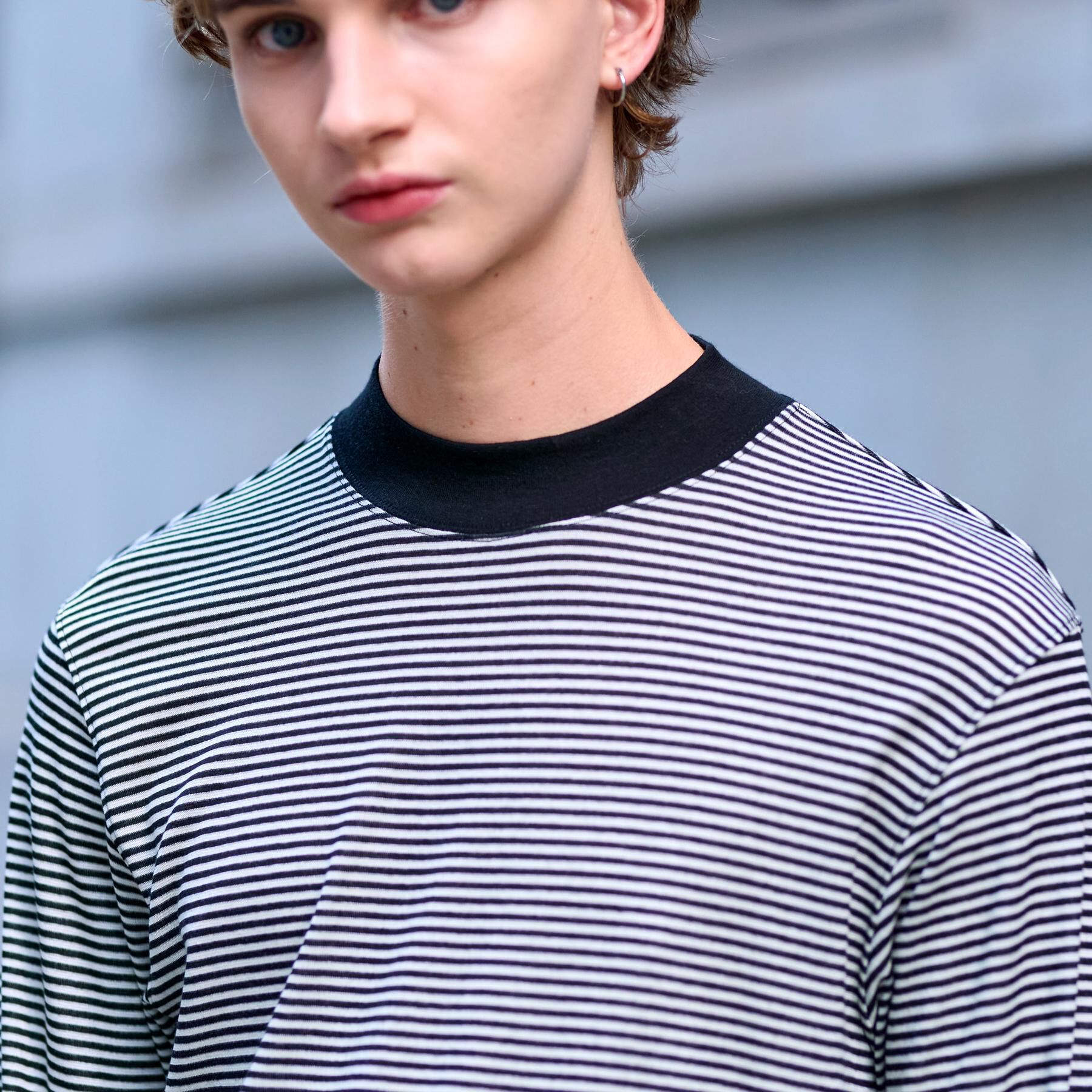 DRESSTERIOR「モックネック ボーダーカットソー」|Tシャツ・カットソー|