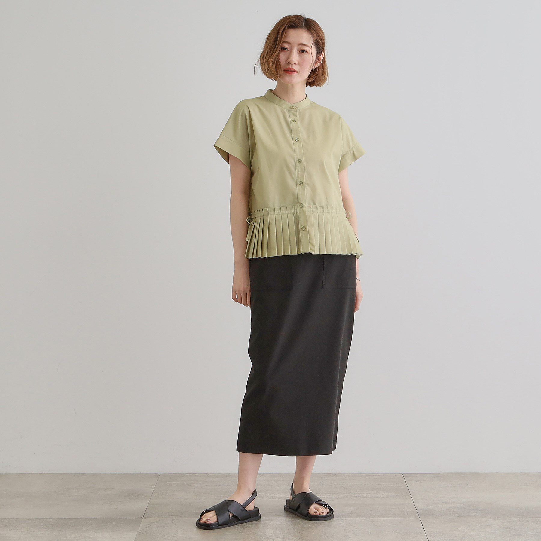 grove「キレイに見えて嬉しい 裾プリーツシャツ」|シャツ・ブラウス|