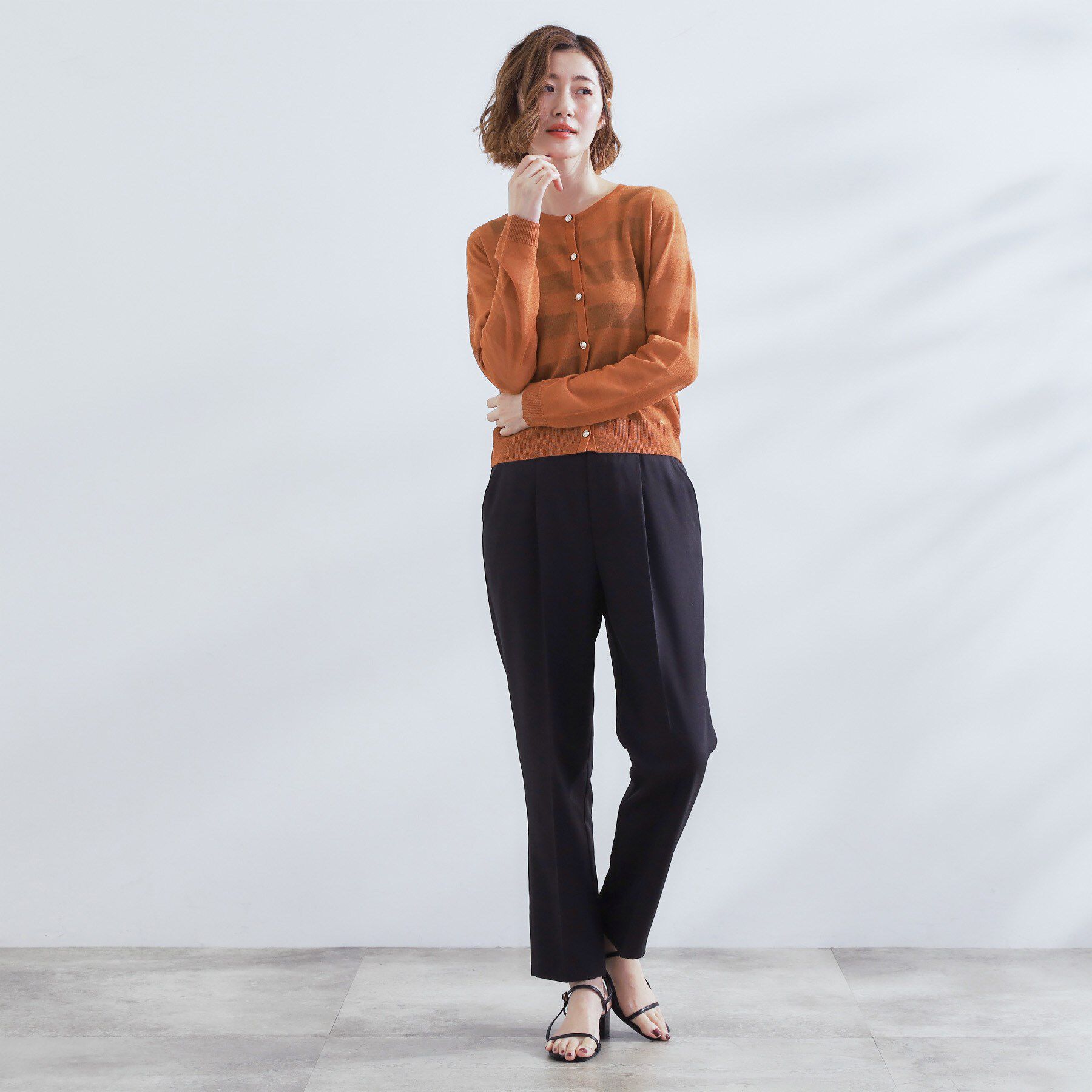 grove「シアーボーダーカーディガン」|カーディガン|