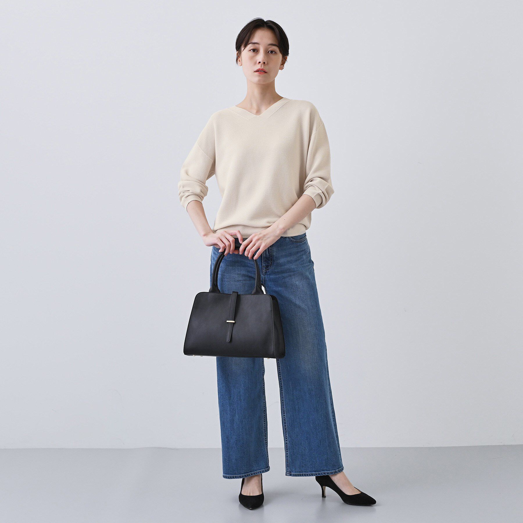 INDIVI「【洗える／無縫製】パフスリーブニット」|ニット・セーター|