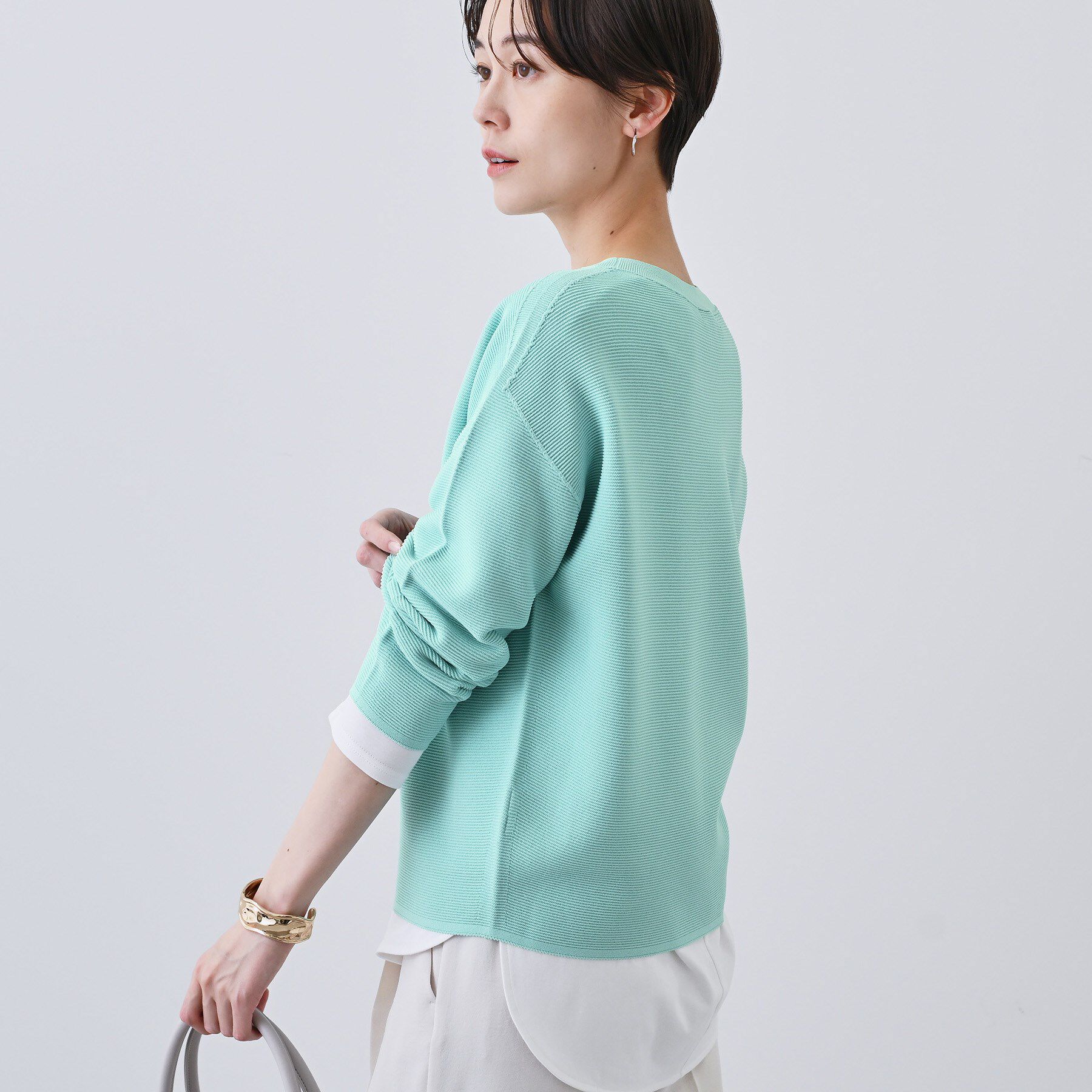 INDIVI「【洗える／無縫製】パフスリーブニット」|ニット・セーター|