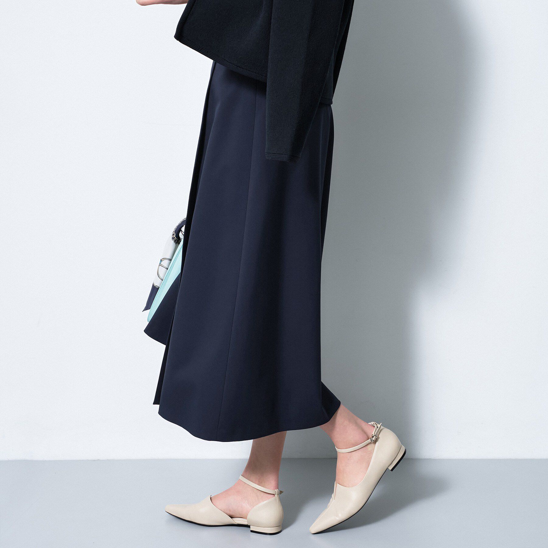 INDIVI「【洗える／UVケア】巻き風フレアスカート」|スカート|