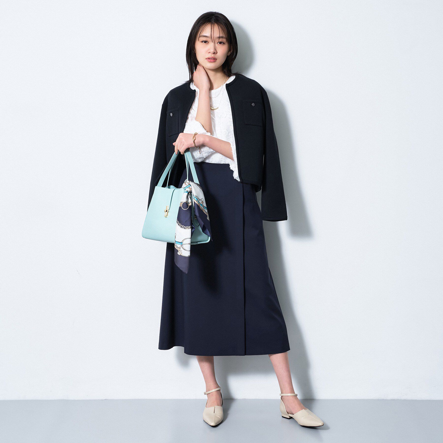 INDIVI「【洗える／UVケア】巻き風フレアスカート」|スカート|