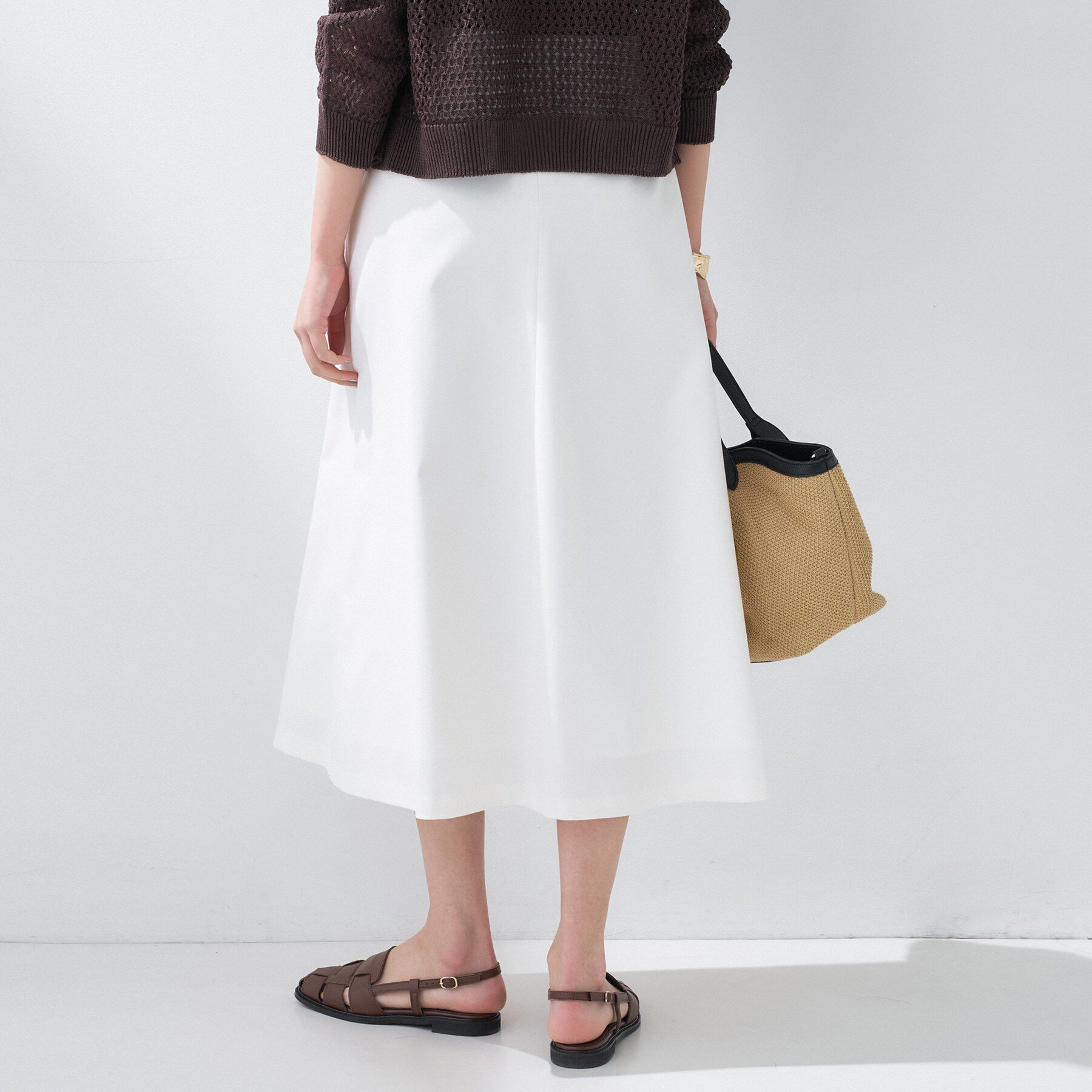 INDIVI「【洗える／UVケア】巻き風フレアスカート」|スカート|