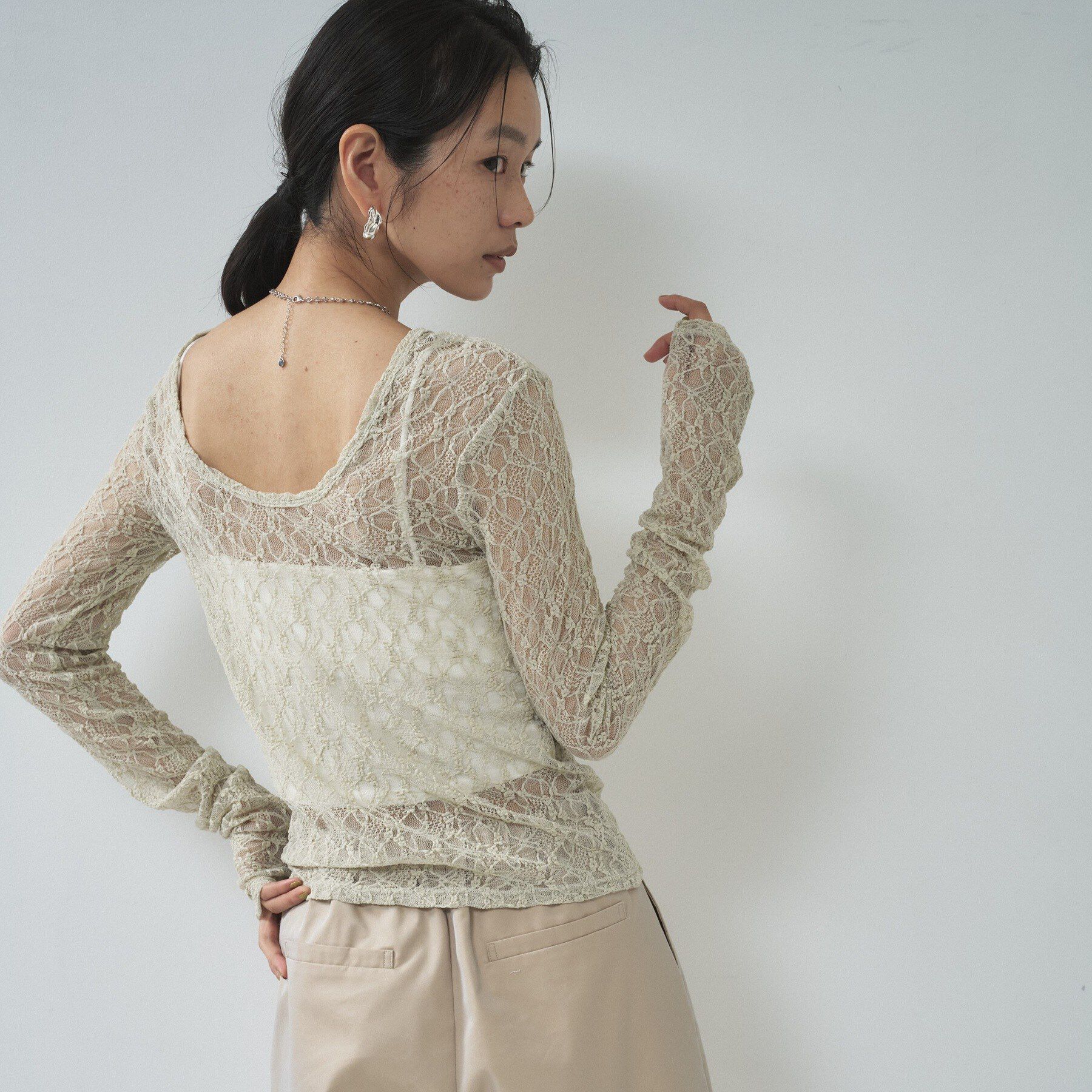 GALLEST「【一部店舗限定】バックオープンレースカットソー」|Tシャツ・カットソー|