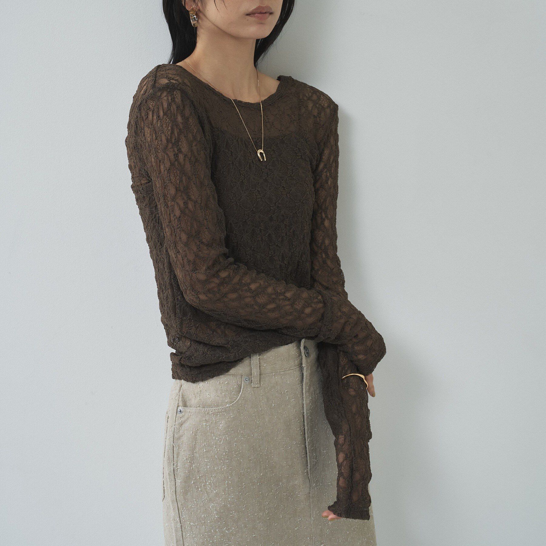 GALLEST「【一部店舗限定】バックオープンレースカットソー」|Tシャツ・カットソー|カーキ(027)