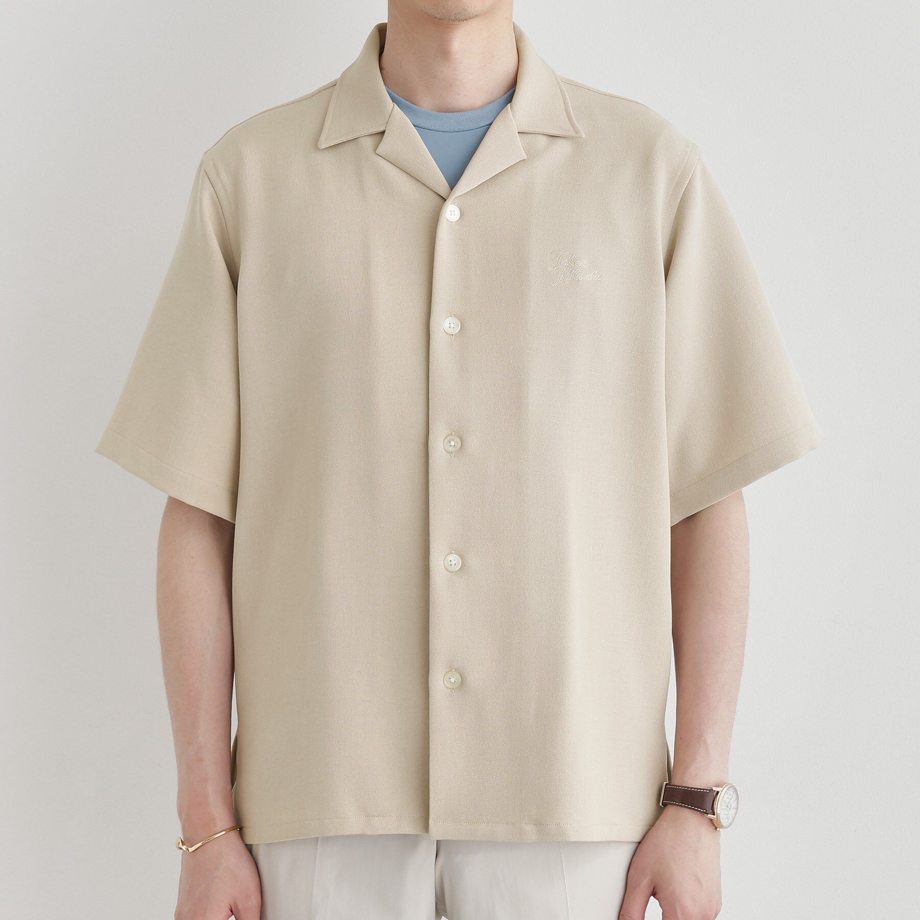 TAKEO KIKUCHI「【LIMITED】ハンドライティングロゴ 1ポイントジャージ半袖シャツ」|シャツ・ブラウス|