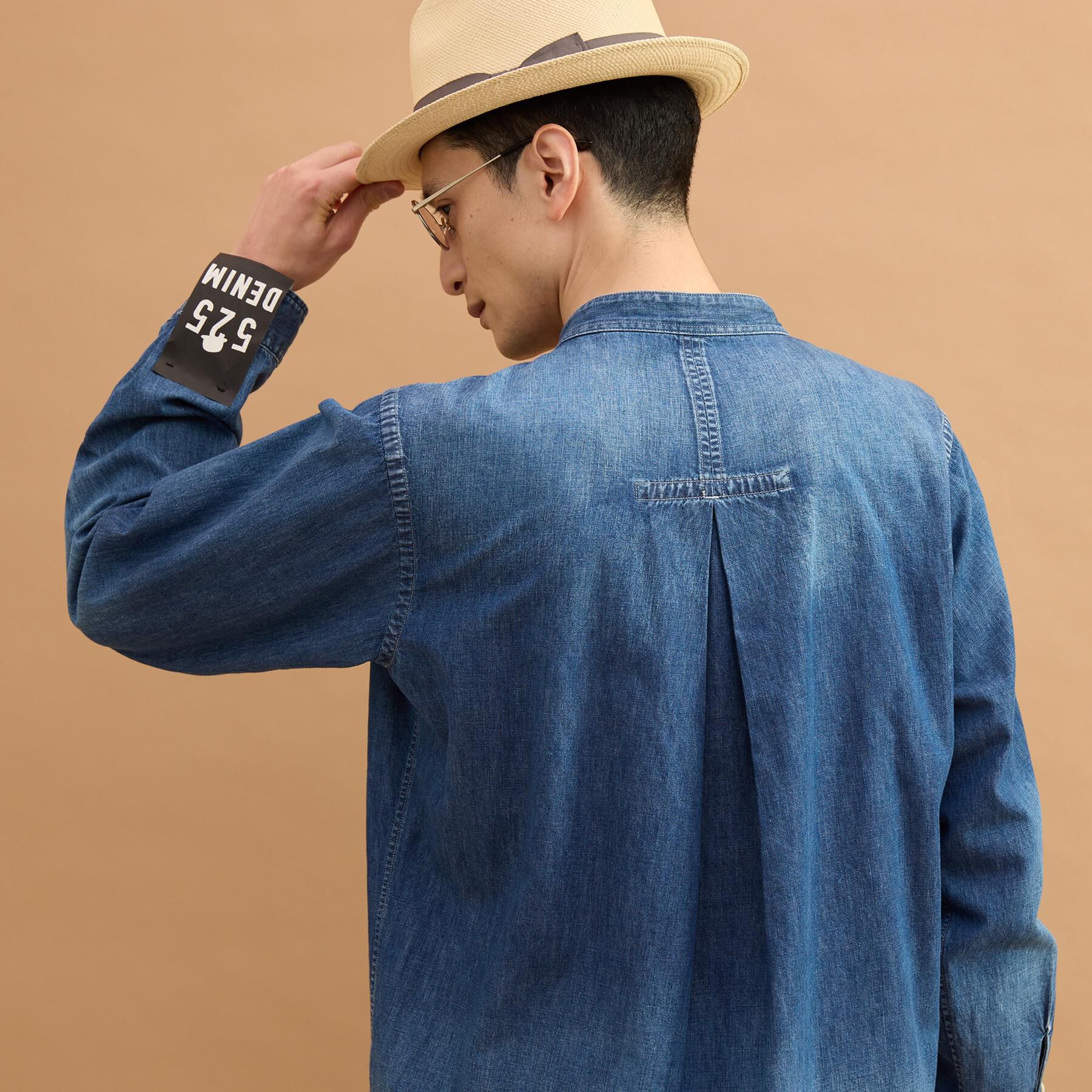 40CARATS&525「バンドカラーデニムシャツ」|シャツ・ブラウス|