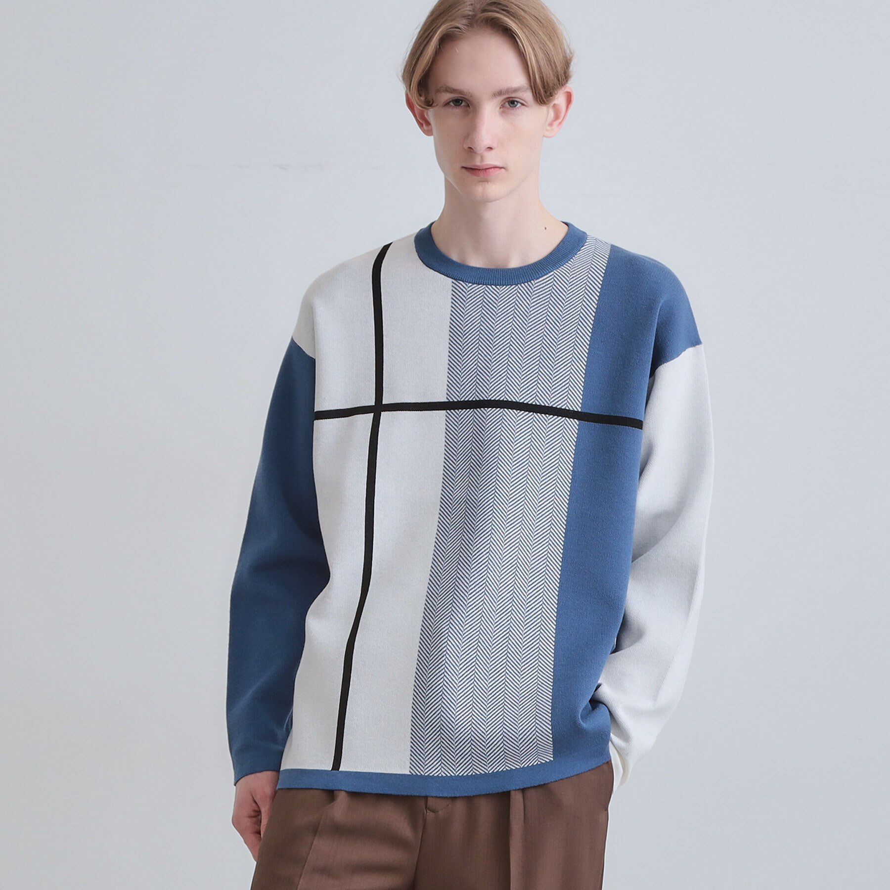 tk.TAKEO KIKUCHI「【洗える】クロスオーバーニット」|ニット・セーター|