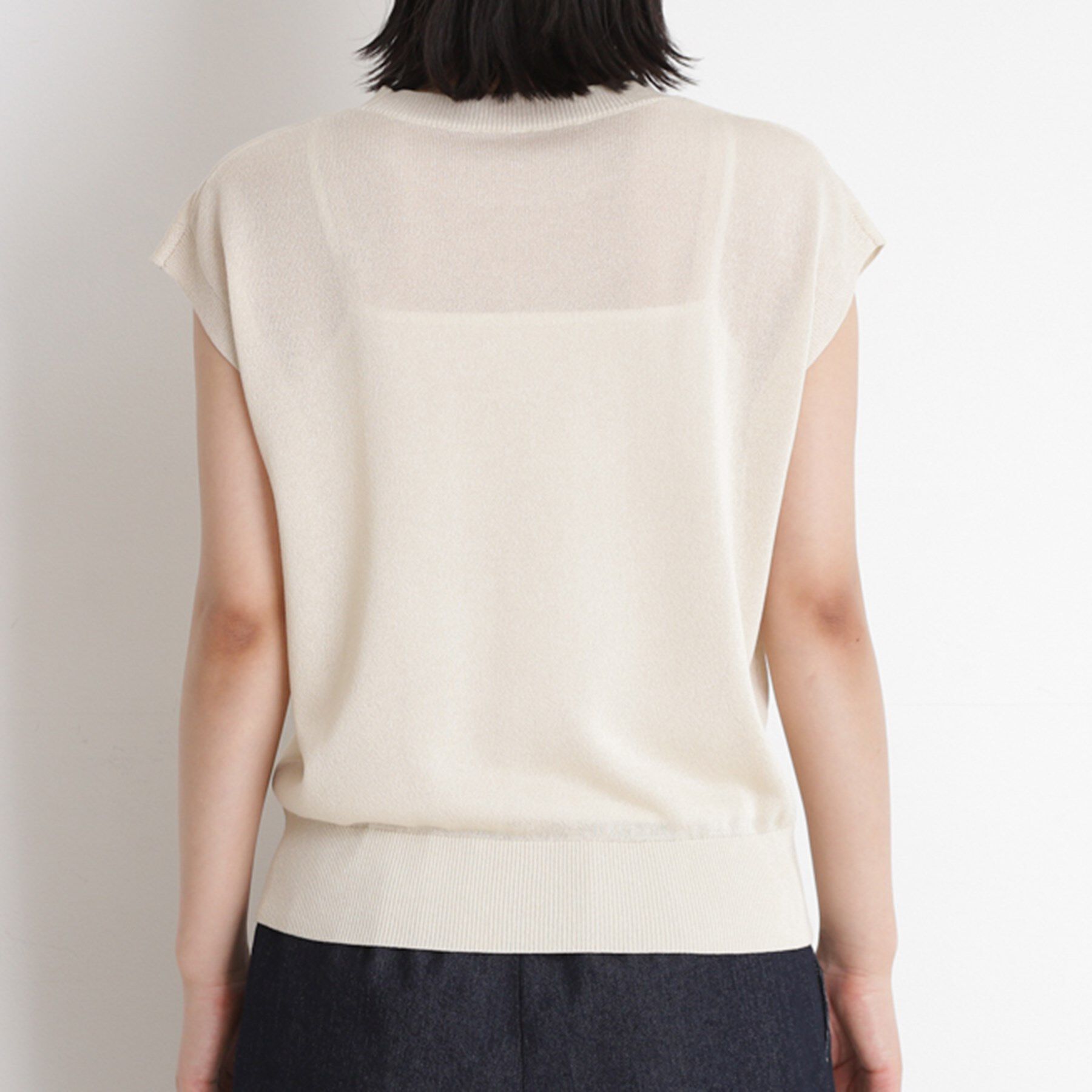 THE SHOP TK「ラメシアーフレンチ袖トップス【セットUP可/洗濯機OK】」|ニット・セーター|