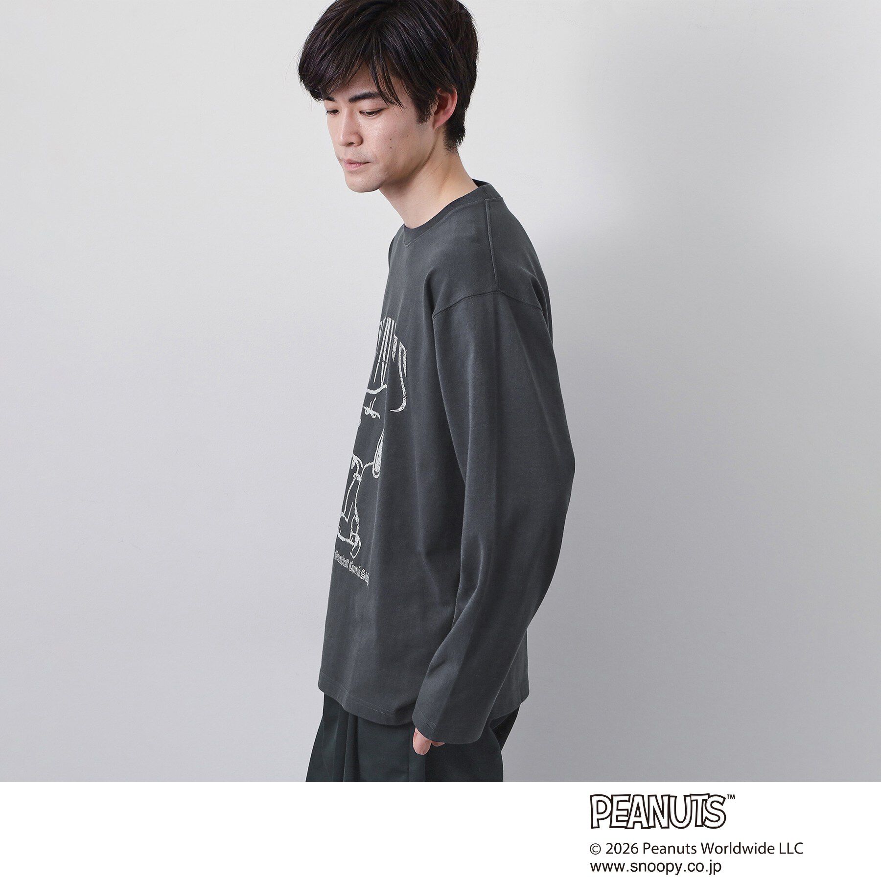 THE SHOP TK「PEANUTS ／ ピーナッツ スヌーピー ヴィンテージ風プリント長袖Tシャツ」|Tシャツ・カットソー|
