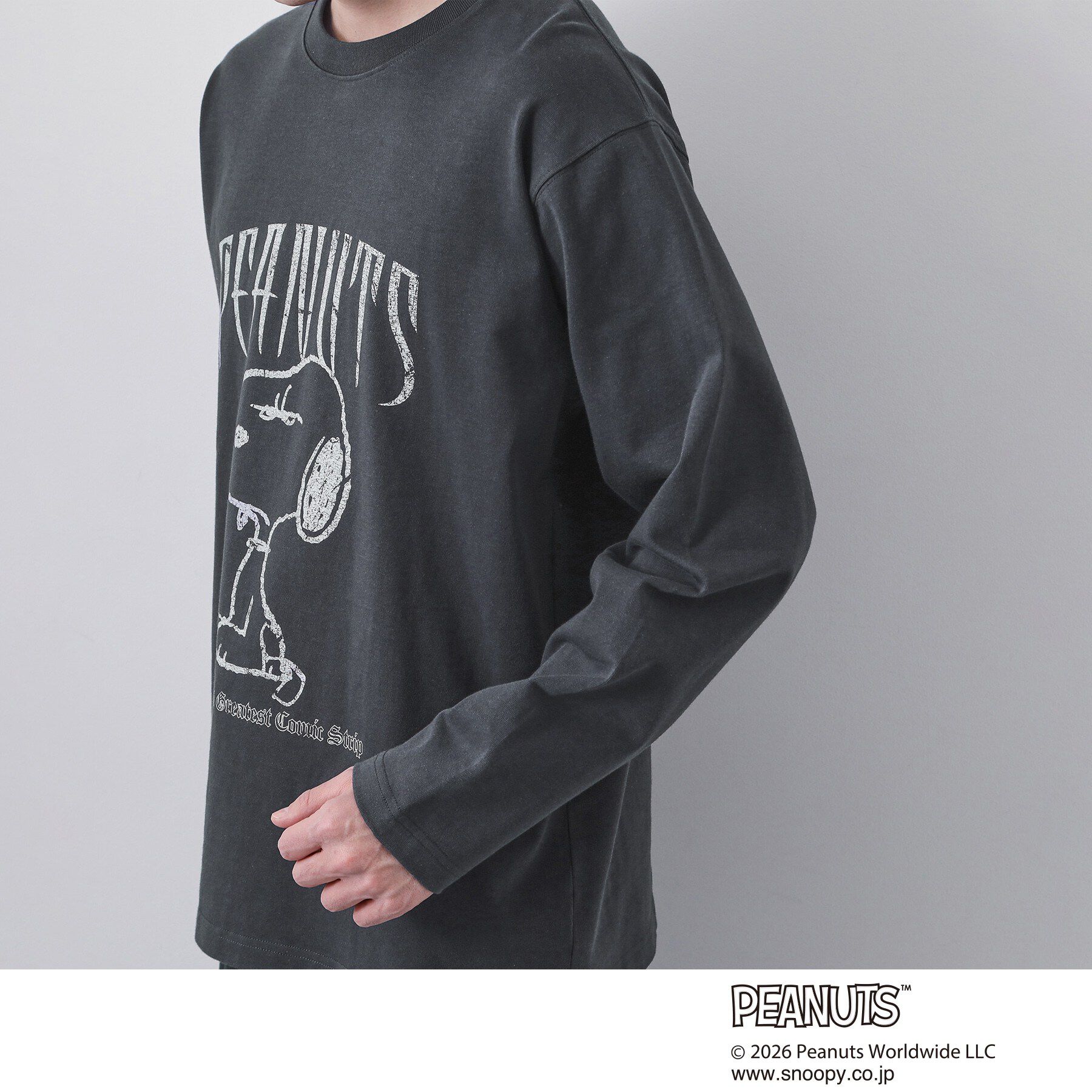 THE SHOP TK「PEANUTS ／ ピーナッツ スヌーピー ヴィンテージ風プリント長袖Tシャツ」|Tシャツ・カットソー|