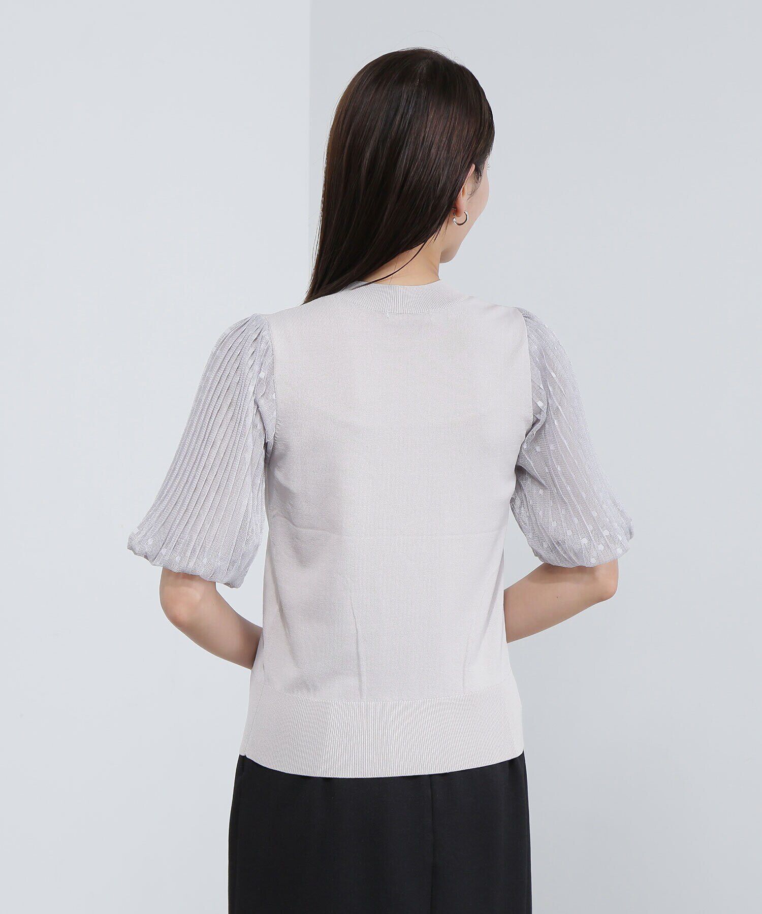  「ドットチュールスリーブニット」|ニット・セーター|