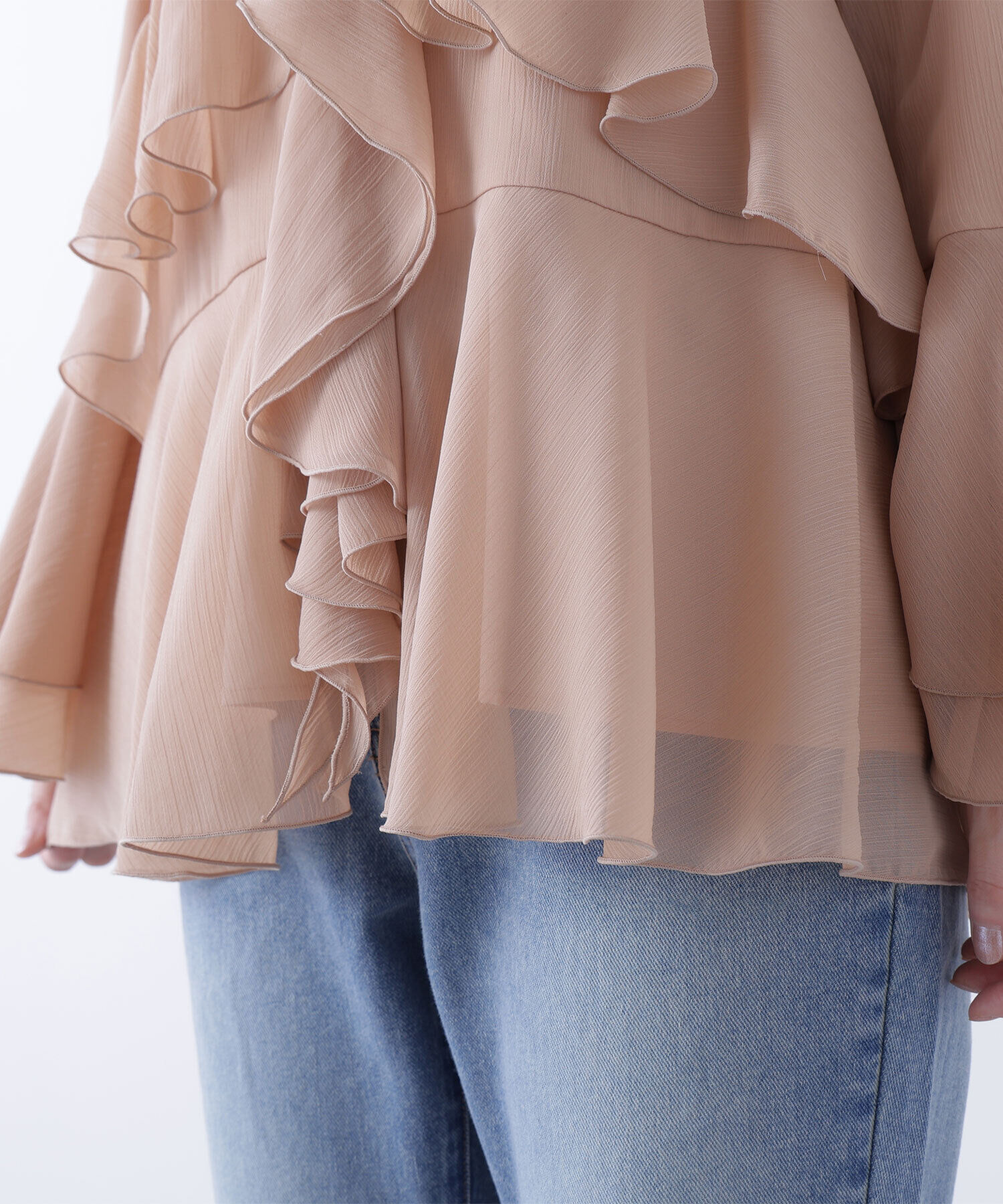  「ラッフルフリルチュニックブラウス」|シャツ・ブラウス|