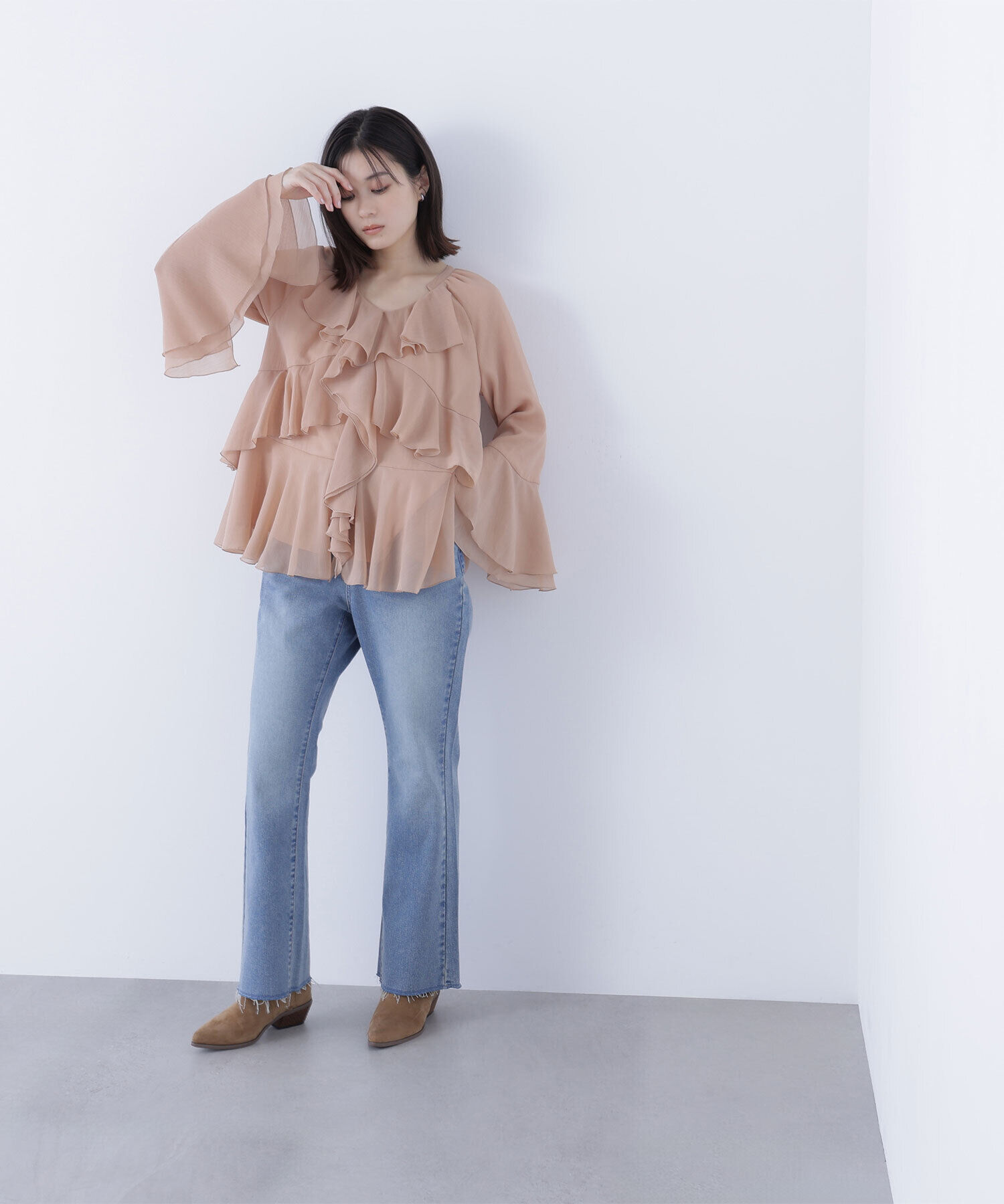  「ラッフルフリルチュニックブラウス」|シャツ・ブラウス|