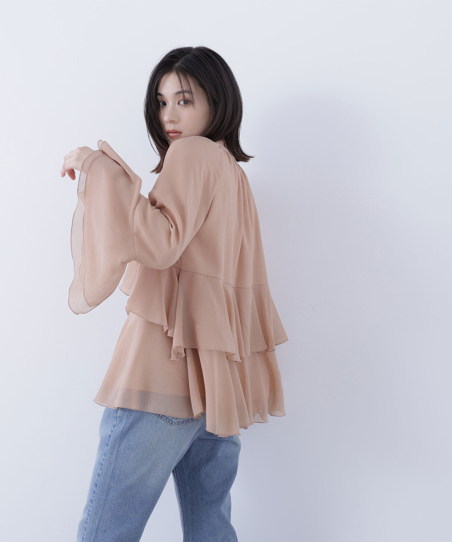  「ラッフルフリルチュニックブラウス」|シャツ・ブラウス|