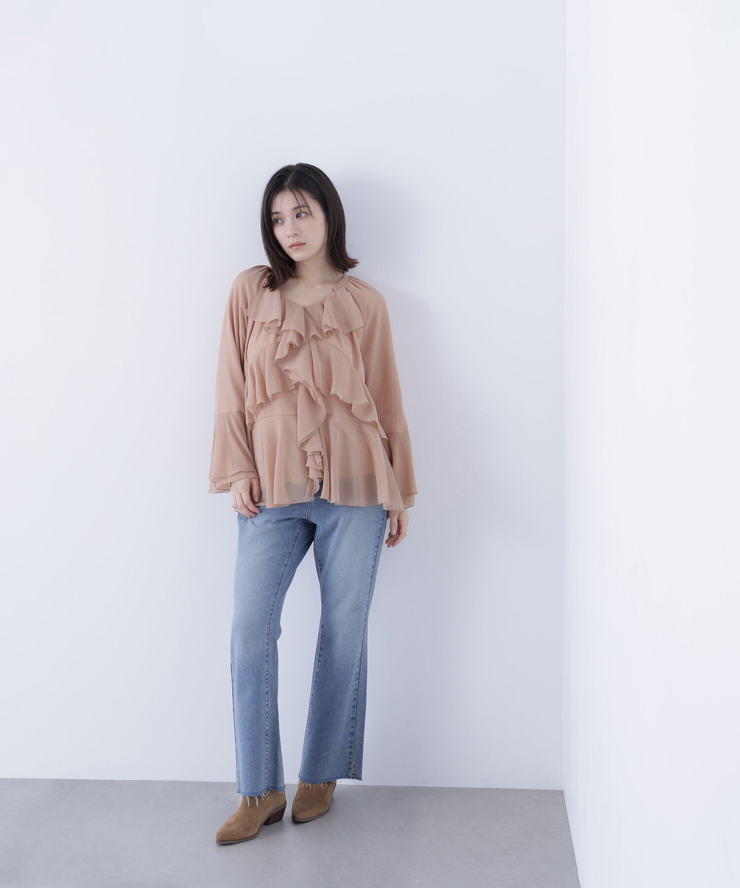  「ラッフルフリルチュニックブラウス」|シャツ・ブラウス|