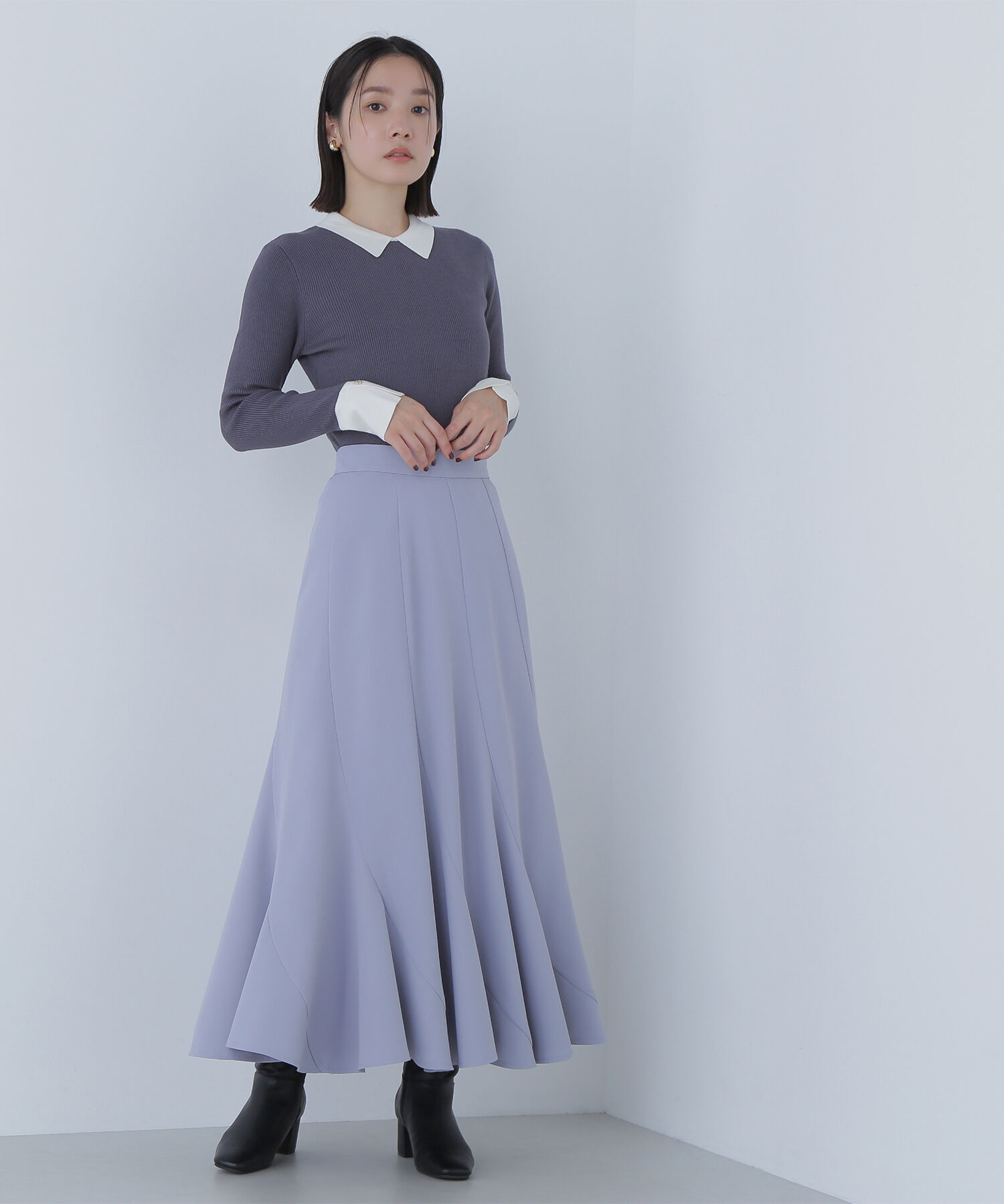  「ペタルヘムスカート」|スカート|ブルー