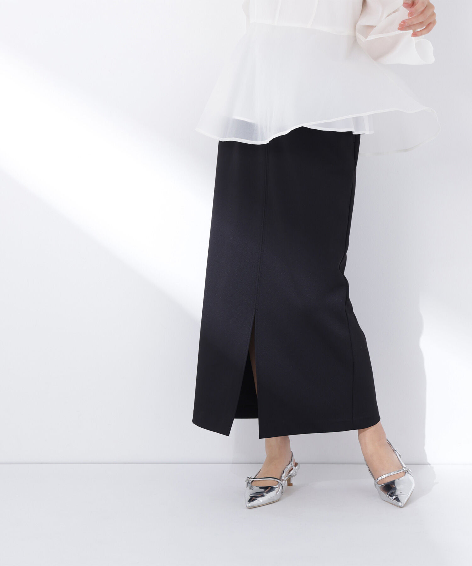  「ストレッチカルゼシリーズ ナロースカート」|スカート|